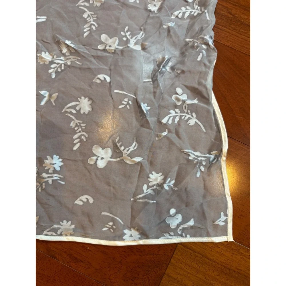 Echo Floral Scarf Shimmer Silk Rayon | NWT |‎ Blue White | 21